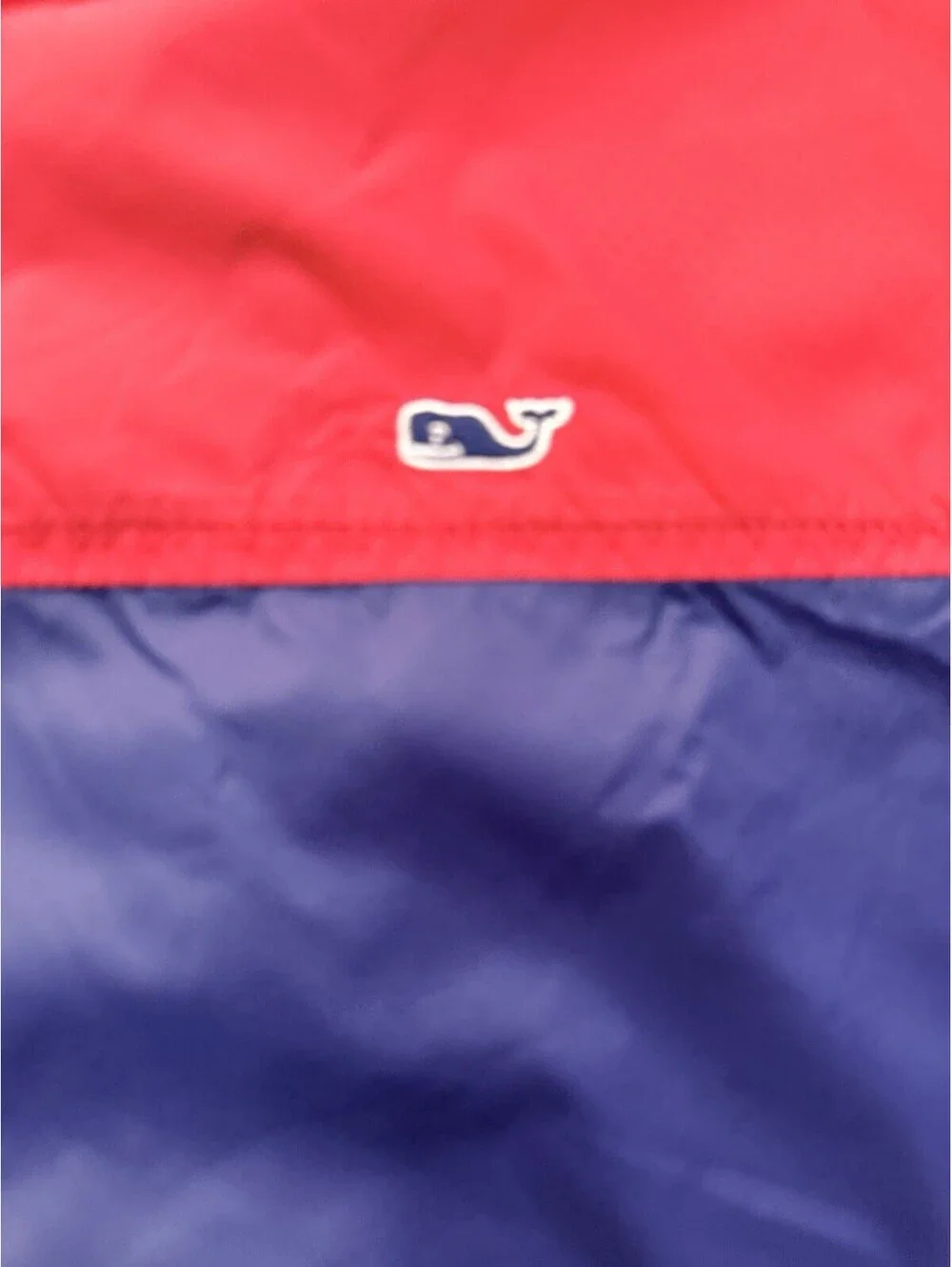 Vineyard Vines Youth L 14 Hooded Windbreaker Colorblock Navy Red Fast Shipping!